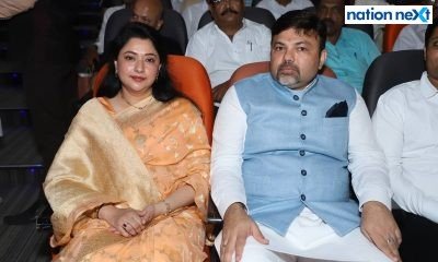 Ayushree and Ashish Deshmukh during 'Amrut Mahotsav' organised at Suresh Bhat auditorium in Nagpur to celebrate Ranjeet Deshmukh's 75th birthday
