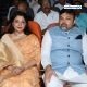 Ayushree and Ashish Deshmukh during 'Amrut Mahotsav' organised at Suresh Bhat auditorium in Nagpur to celebrate Ranjeet Deshmukh's 75th birthday