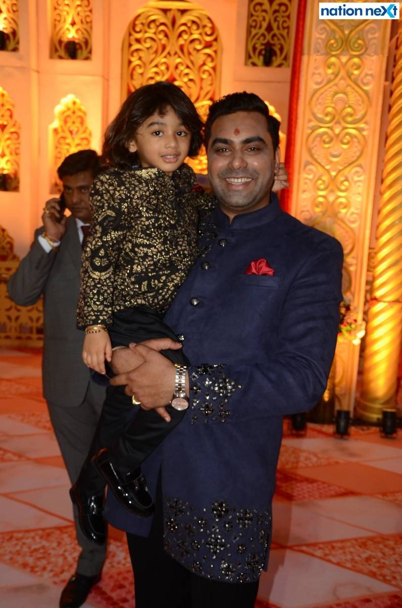 Adhiraj and Lokesh Ashtankar at Sanket and Anushka Bawankule's wedding reception in Nagpur