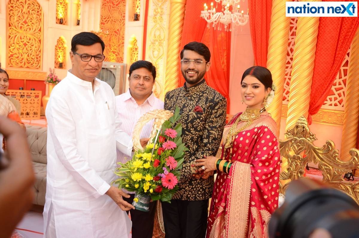 Maharashtra Minsiter Balasaheb Thorat at Sanket and Anushka Bawankule's wedding reception in Nagpur
