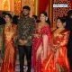 Prominent personalities showered their blessings on MLC Chandrashekhar Bawankule’s son Sanket and his wife Anushka during the couple’s wedding reception.
