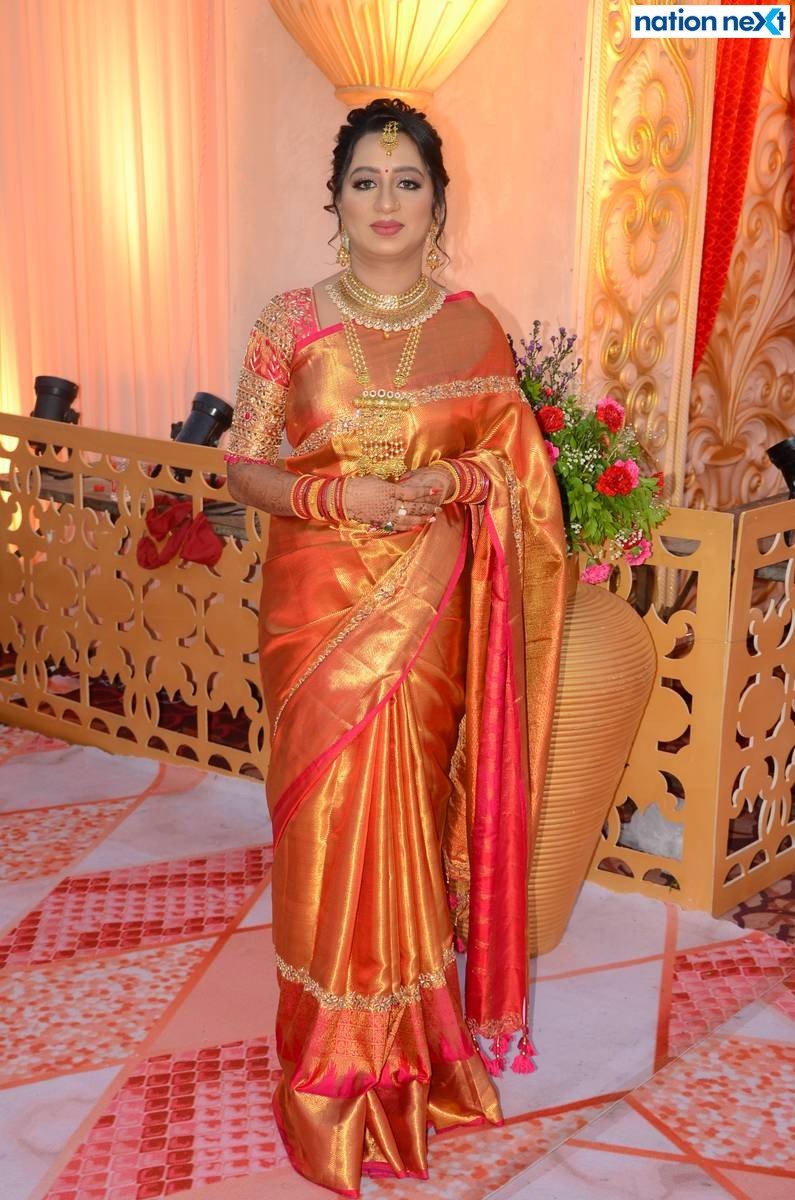 Payal Bawankule Ashtankar at Sanket and Anushka Bawankule's wedding reception in Nagpur