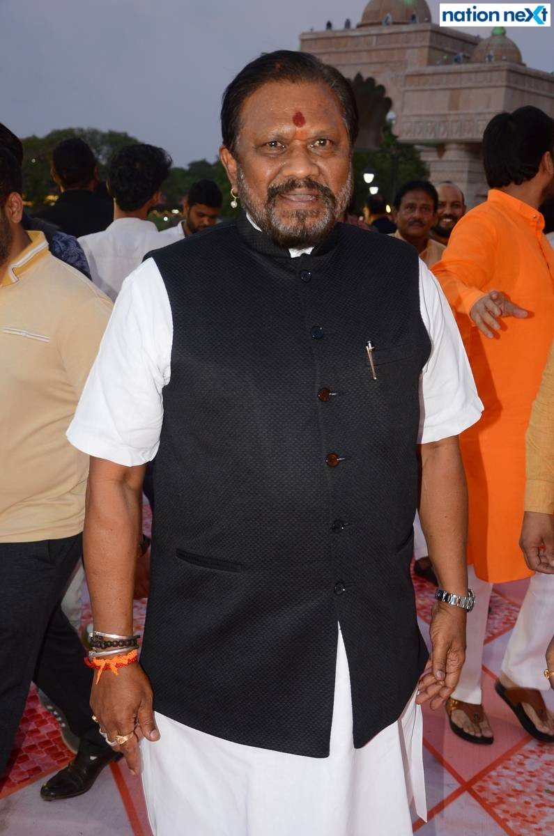 Former minister Raje Dharmarao Baba Atram at Sanket and Anushka Bawankule's wedding reception in Nagpur