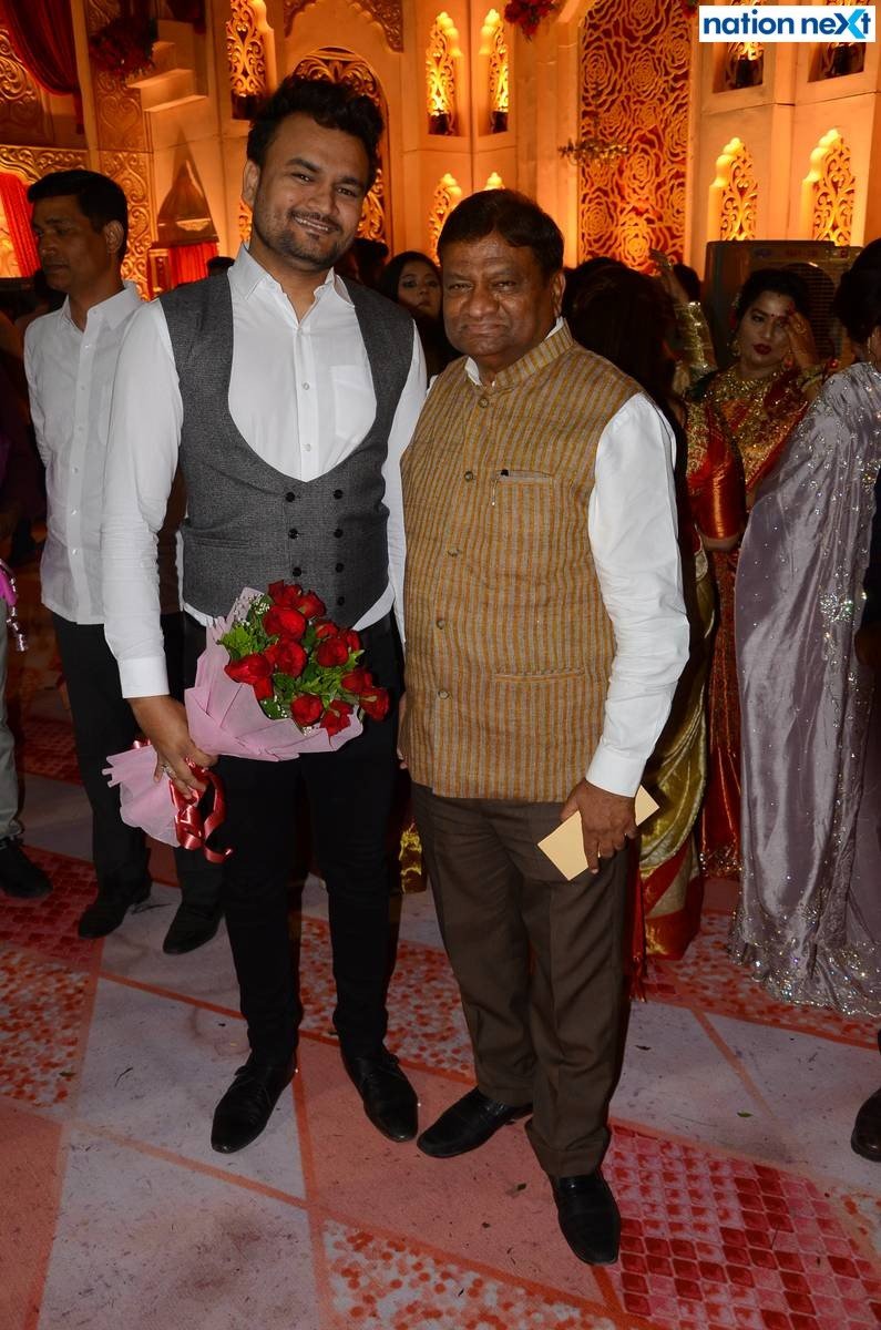 Saurabh and Jaiprakash Gupta at Sanket and Anushka Bawankule's wedding reception in Nagpur