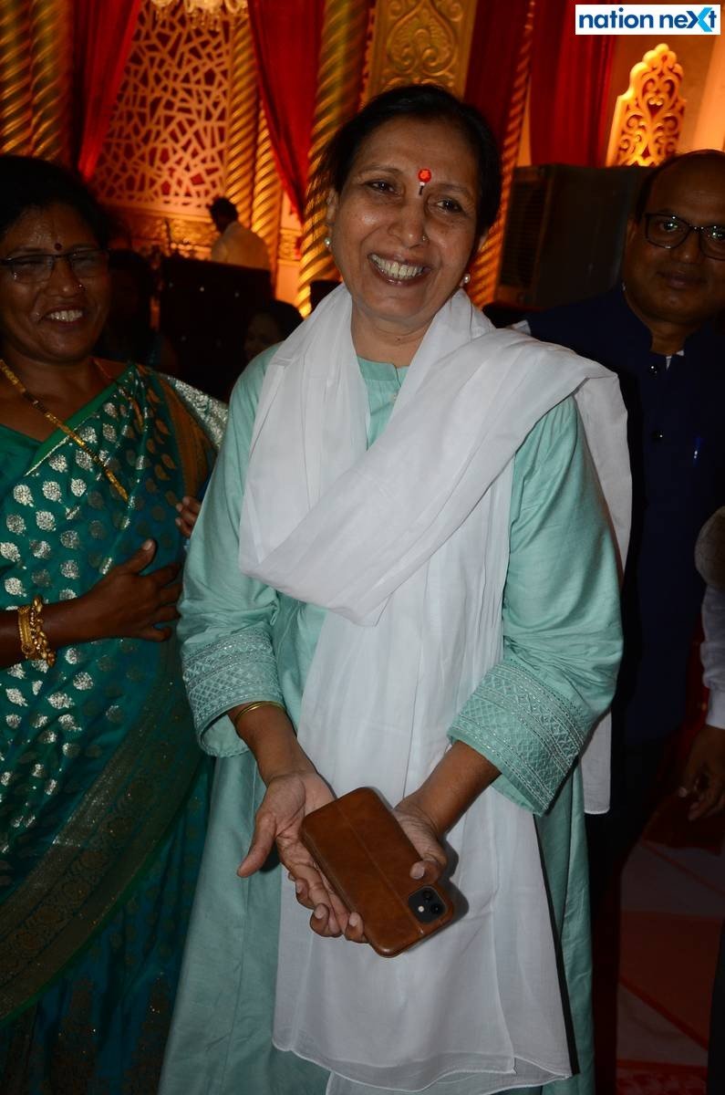 Sulekha Kumbhare at Sanket and Anushka Bawankule's wedding reception in Nagpur