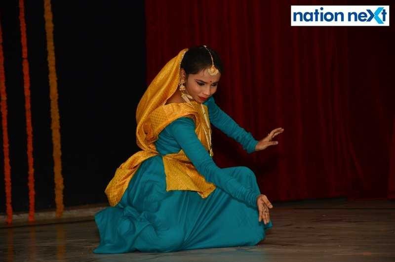 A student during her performance during LAD College's event 'Navrang' held in Nagpur