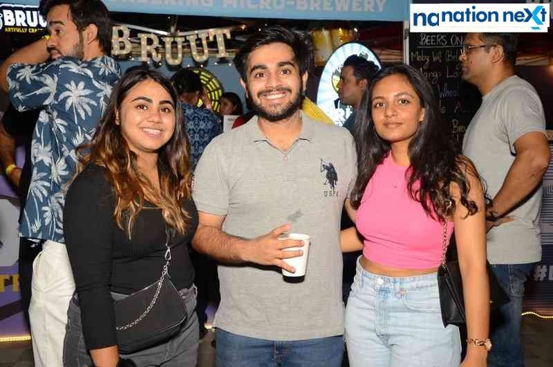 Rhiya and Nimish Oberoi with Abhilasha Lad at 'Taps and Mugs' craft beer fest organised at Press Club in Nagpur