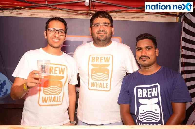 Vedant Munshi, Pranav Mehra and Prathamesh Thorat at 'Taps and Mugs' craft beer fest organised at Press Club in Nagpur