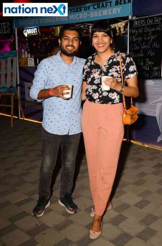 Vibhanshu Ramteke and Tejaswini Bagde at 'Taps and Mugs' craft beer fest organised at Press Club in Nagpur